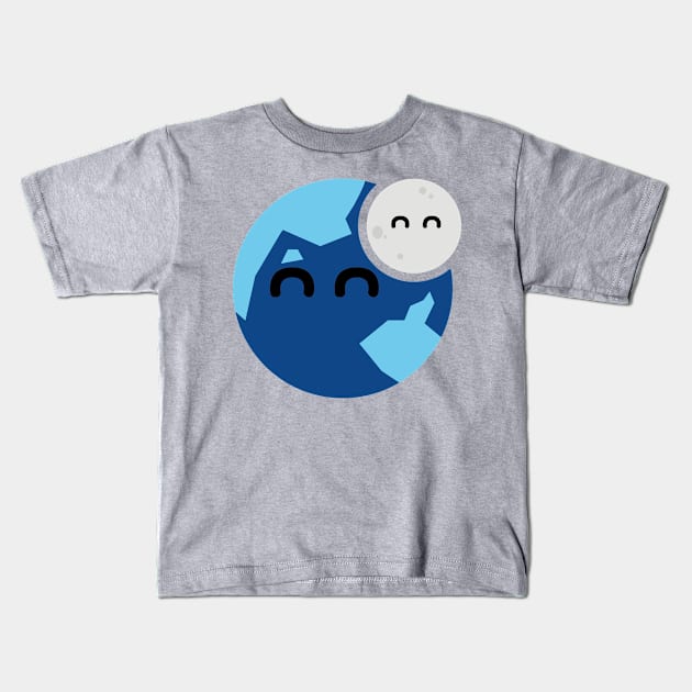 Earth and Moon Kids T-Shirt by YellowDust